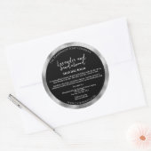 Zwart en Zilver Cosmetics Jar Label w Ingrediënten (Envelop)