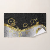 Zwart en zilver Damask Bad Handdoek (Handdoek)