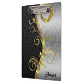 Zwart en zilver Damask Klembord (Links)