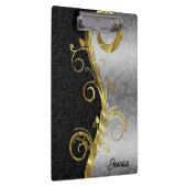 Zwart en zilver Damask Klembord (Rechts)