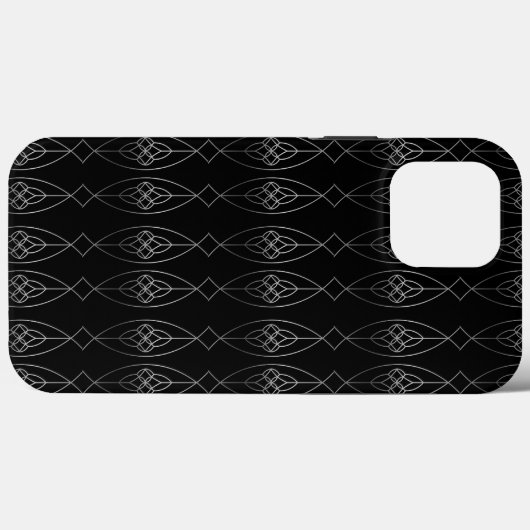 Zwart en zilver deco Case-Mate iPhone case (Achterkant (horizontaal))