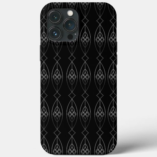 Zwart en zilver deco Case-Mate iPhone case (Achterkant)