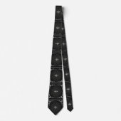 Zwart en zilver design met Diamond look Necktie Stropdas (Voorkant)