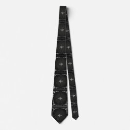Zwart en zilver design met Diamond look Necktie Stropdas