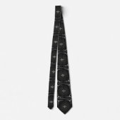 Zwart en zilver design met Diamond look Necktie Stropdas (Achterkant)