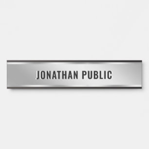 Zwart en zilver deur bord aangepaste tekst elegant deurbordje