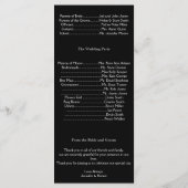 Zwart en Zilver Diamond Stripe Wedding Programma Programmakaart (Achterkant)
