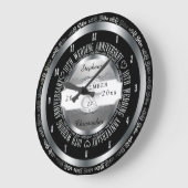 Zwart en zilver Elegant 10th Wedding Jubileum Grote Klok (Hoek)