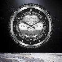 Zwart en zilver Elegant 25th Wedding Jubileum