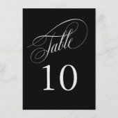 Zwart en zilver Elegant Calligraphy Table Numbers (Voorkant)