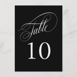 Zwart en zilver Elegant Calligraphy Table Numbers