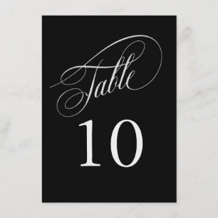 Zwart en zilver Elegant Calligraphy Table Numbers