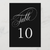 Zwart en zilver Elegant Calligraphy Table Numbers (Voorkant)
