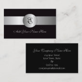 Zwart en zilver Elegant Visitekaartje (Voorkant / Achterkant)