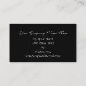 Zwart en zilver Elegant Visitekaartje (Achterkant)