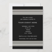 Zwart en Zilver Elegante Party Event Uitnodiging (Voorkant)
