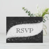 Zwart en zilver gay trouw uitnodiging RSVP (Staand voorkant)