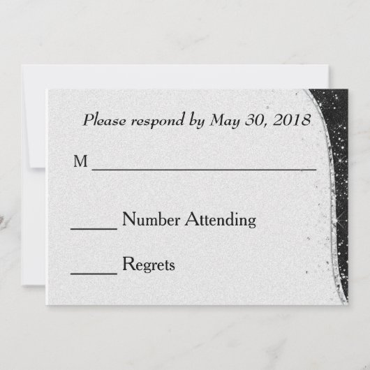 Zwart en zilver gay trouw uitnodiging RSVP (Achterkant)