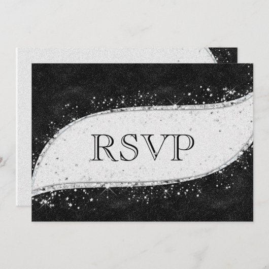 Zwart en zilver gay trouw uitnodiging RSVP (Voorkant / Achterkant)