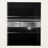 Zwart en zilver geometrisch ontwerp planner (Voorkant)
