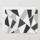 Zwart en Zilver Geometrische Graduation Party Kaart (Achterkant)