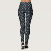 Zwart en zilver geschulpte schaal patroon leggings (Achterkant)