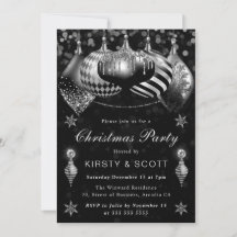 Zwart en zilver glinsterende kerstbal kerstfeest