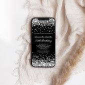 Zwart en Zilver Glitter Any Age Verjaardag Kaart