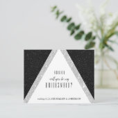 Zwart en Zilver Glitter Bruidsmeisje Vraag Aankondigingskaart (Staand voorkant)