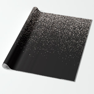 Zwart en zilver Glitter Cadeaupapier