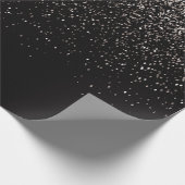 Zwart en zilver Glitter Cadeaupapier (Hoek)