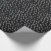 Zwart en Zilver Glitter City Stippen Cadeaupapier (Hoek)