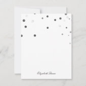 Zwart en Zilver Glitter Dot Uitnodiging Kantoorben (Voorkant)