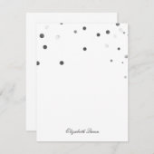 Zwart en Zilver Glitter Dot Uitnodiging Kantoorben (Voorkant / Achterkant)