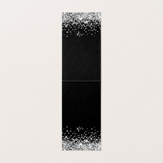 Zwart en zilver Glitter-draagbeeldscherm Kaart (Binnenkant ongevouwen)