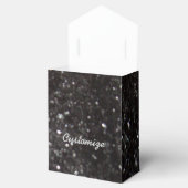 Zwart en Zilver Glitter Favor Box Bedankdoosjes (Geopend)