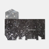 Zwart en Zilver Glitter Favor Box Bedankdoosjes (Uitgevouwen)