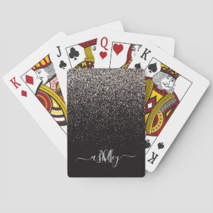 Zwart en zilver Glitter Pokerkaarten