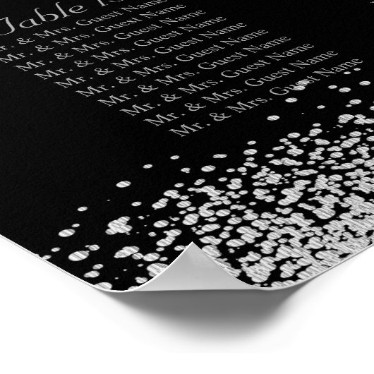 Zwart en zilver grijs - 16 zitplaatsen poster (Hoek)