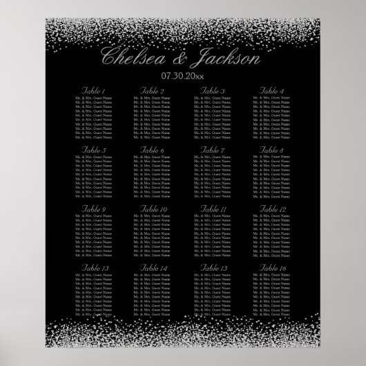 Zwart en zilver grijs - 16 zitplaatsen poster (Voorkant)