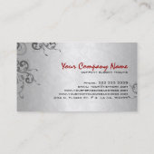Zwart en zilver grijs  Abstract Floral design Visitekaartje (Achterkant)