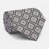 Zwart en zilver grijs Classy Pattern Stropdas (Opgerold)
