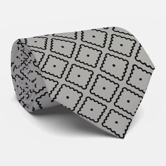 Zwart en zilver grijs Classy Pattern Stropdas (Opgerold)