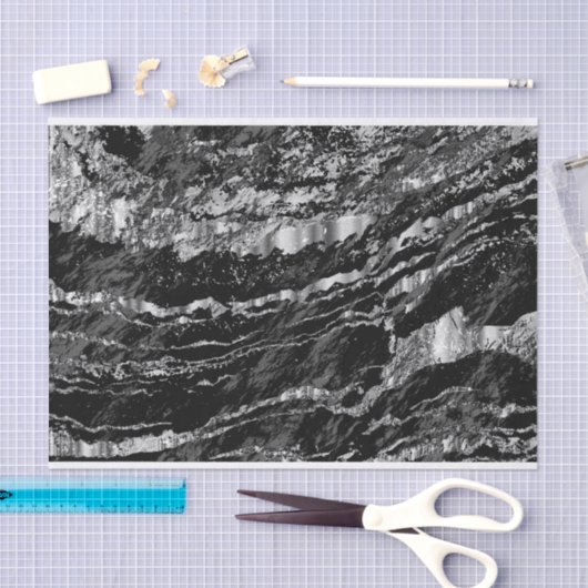 Zwart en zilver grijs ontwerp tissuepapier (Craft)