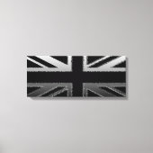 Zwart en zilver grijs Union Jack Canvas Print (Voorkant)