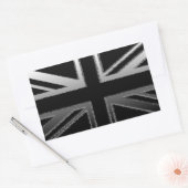Zwart en Zilver Grijs Union Jack Vlag Rechthoekige Sticker (Envelop)