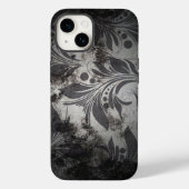 Zwart en zilver Grunge ontwerp Case-Mate iPhone Case (Achterkant)