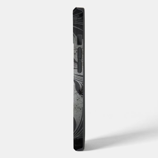 Zwart en zilver Grunge ontwerp Case-Mate iPhone Case (Achterkant / Links)