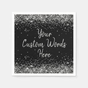 Zwart en Zilver Jubileumfeest Verjaardagsfeest Servet