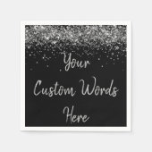 Zwart en Zilver Jubileumfeest Verjaardagsfeest Servet (Voorkant)